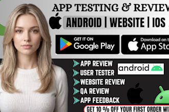 page user testing app website review test andriod IOS app install game testing