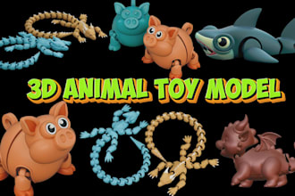 printable 3d toy model, articulated, flexi animal, figurine, fidget toy stl file
