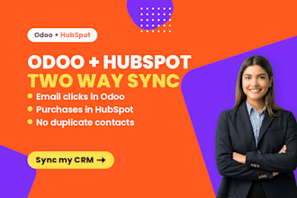 odoo hubspot integration, odoo  hubspot sync, odoo crm hubspot, odoo api sync