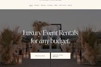 design party rental website bounce website event rental website booqable website