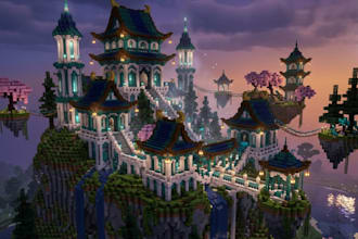 build a custom minecraft build, spawn, base, lobby and map professionally