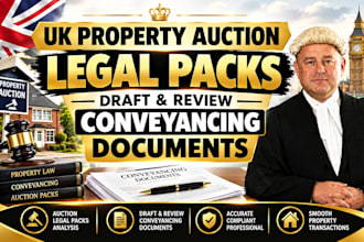 analyze UK property auction legal packs, draft and review conveyancing document