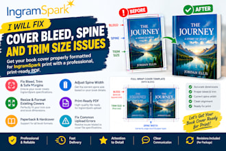 fix ingramspark cover bleed spine and trim size issues