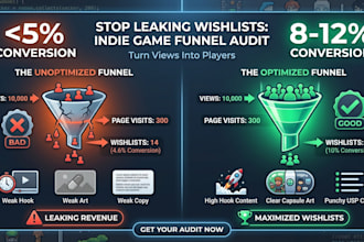 review your steam page and indie game ads