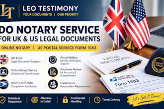 do notary service for UK US legal documents online notary public usps form 1583