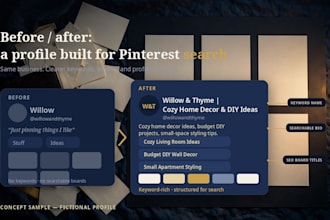 optimize your pinterest business profile, boards and SEO