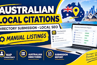 manually build australian local citations and directory submission for local SEO