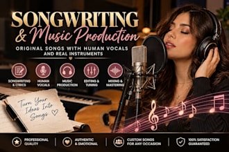 create song,compose and edit songwriting and editing,voiceovers