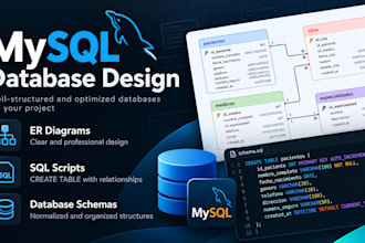 design a mysql database with er diagrams and sql scripts