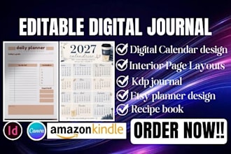 design digital journal prayer journal tracker diary kdp planner digital notebook