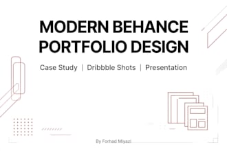 design creative portfolio, behance presentation and dribbble