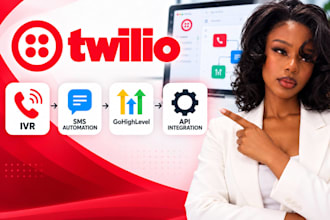 setup twilio IVR, SMS automation, gohighlevel, and API integration