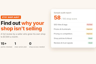 audit your etsy shop and give you a clear growth plan