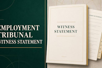 draft a professional employment tribunal witness statement and evidence index