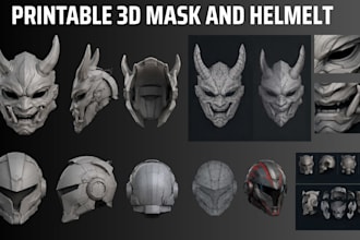 sculpt printable 3d mask 3d helmet 3d cosplay mask 3d armor for 3d printing
