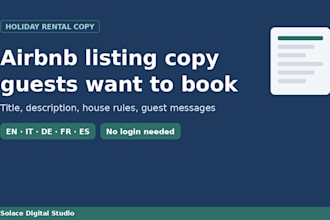write your airbnb or vacation rental listing in english and italian