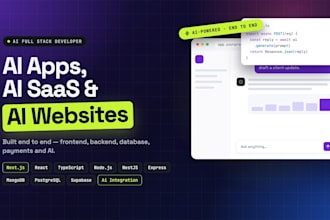 develop ai apps ai saas ai website ai full stack developer