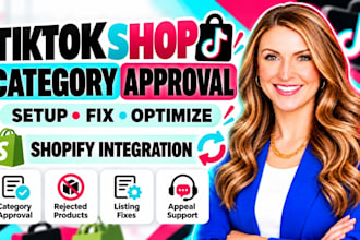 setup and optimize tiktok shop, fix tiktok shop category approval