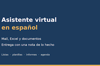 be your spanish virtual assistant for email excel and documents