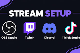 setup obs studio, tiktok studio, discord, twitch