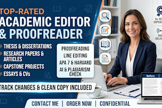 edit and proofread your academic paper, dissertation, thesis, apa 7 formatting