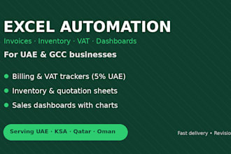 create excel invoice, vat and inventory trackers for uae businesses