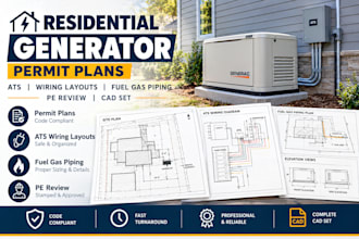 residential generator permit plans ats wiring layouts fuel gas piping pe review