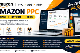 manage optimize amazon PPC KDP campaigns, amazon ads, and create advertising