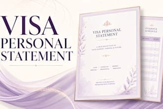 draft a compelling visa supporting personal statement and evidence schedule