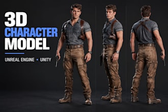 create realistic 3d characters for unreal engine and unity