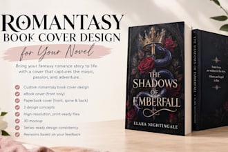 design a romantasy book cover for your novel