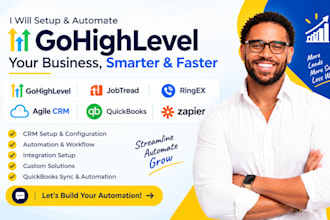 gohighlevel jobtread ringex automation agile crm quickkbooks zapier integration