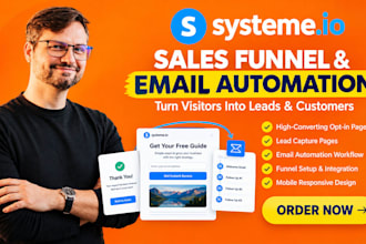 build systeme io funnel email automation workflow  optin page lead capture pages