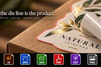 do product label cutlines, packaging die cut vector files for print production