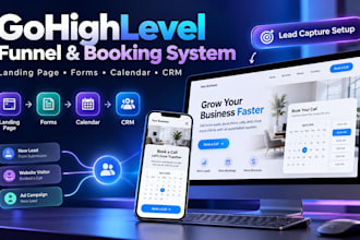 gohighlevel funnel, landing page, and booking system