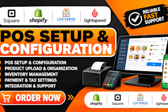 set up square pos, shopify pos, loyverse and lightspeed pos