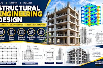 do structural analysis and structural engineering design technical drawing colum