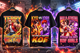 create custom anime t shirt design and graphic design