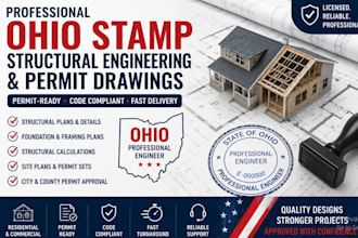 provide ohio stamp, structural engineering and permit drawings