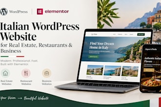 do italian wordpress website for real estate resturants business with elementor