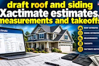draft xactimate roof and siding estimates with measurements and takeoff