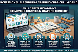 create elearning courses, training curriculum and course content