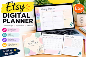 etsy digital planner etsy digital product setup etsy shop hyperlinked planner