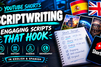 write engaging youtube shorts scripts for gaming and facts