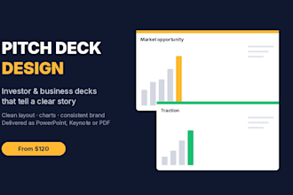 do pitch deck design for your investor pitch deck or business presentation