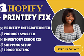 fix shopify printify integration and product sync errors