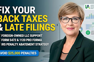 handle foreign owned llc back taxes late form 5472 and pro forma 1120