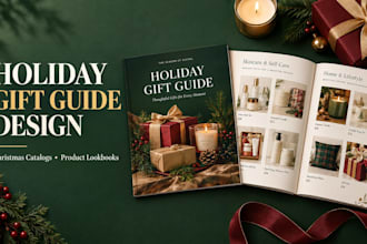 design a holiday gift guide, christmas catalog holiday catalog design christmas