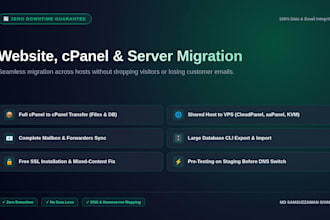 website, cpanel and server migration