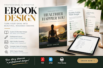 do ebook design office, resturant, church book design and brands book design